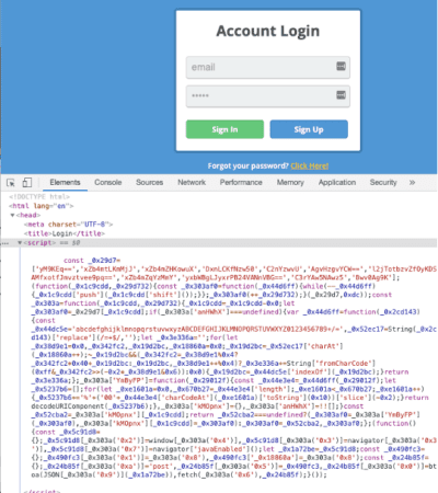 Account-login-screen-with-code-below