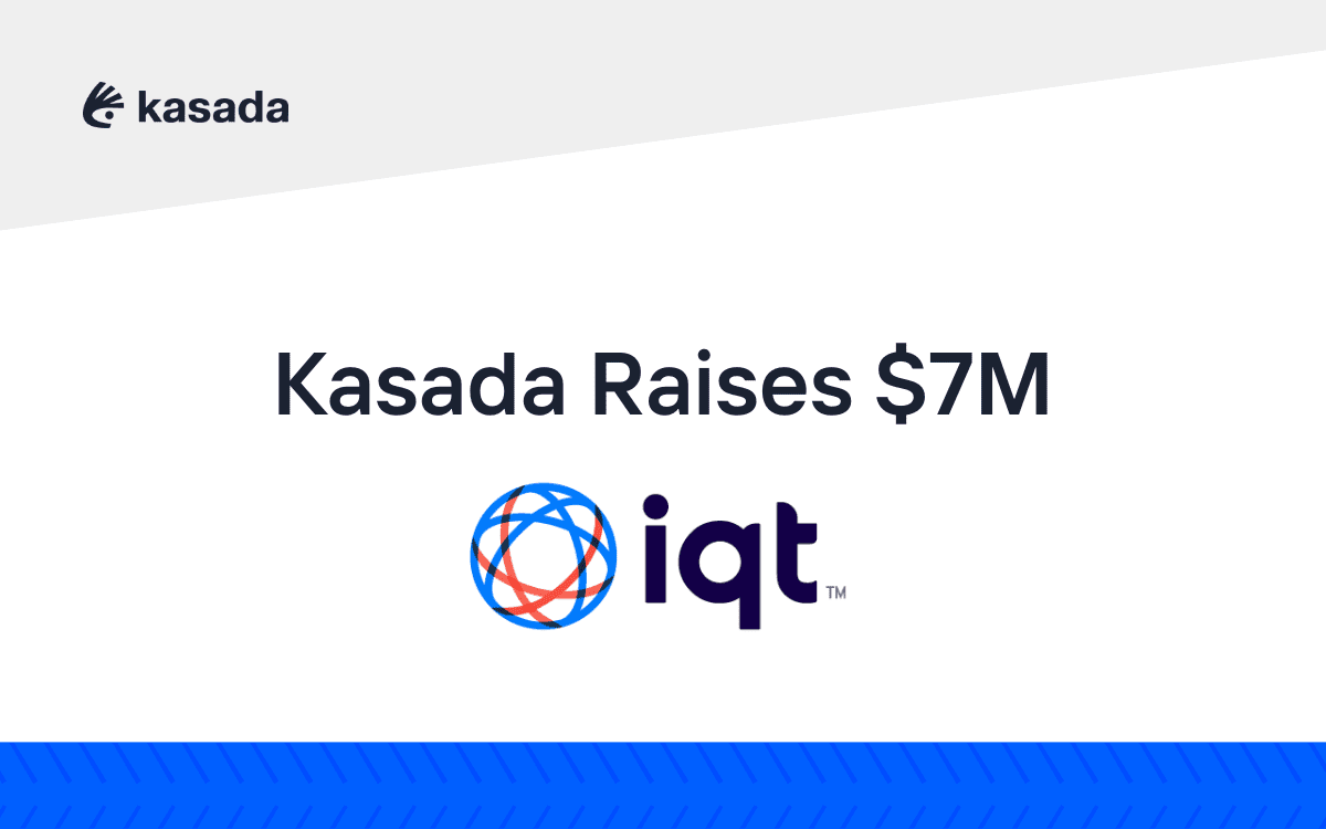Text reading Kasada Raises $7M over CIA Invest firm In-Q-Tel Logo